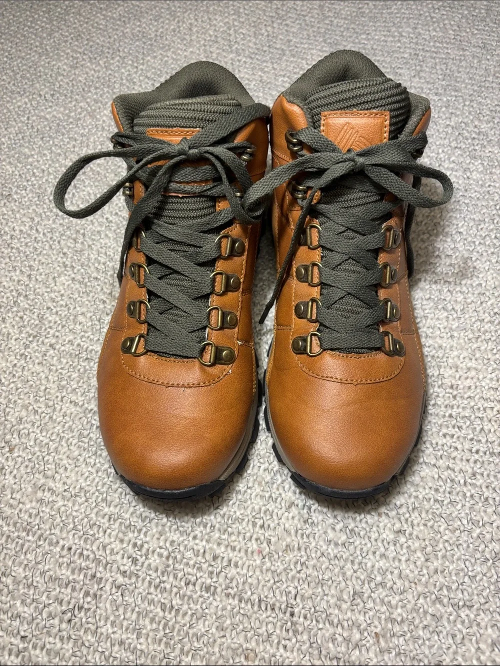 RBX Men's Nitro Tan Leather Hiking Outdoor Trek Boots with Olive Accents